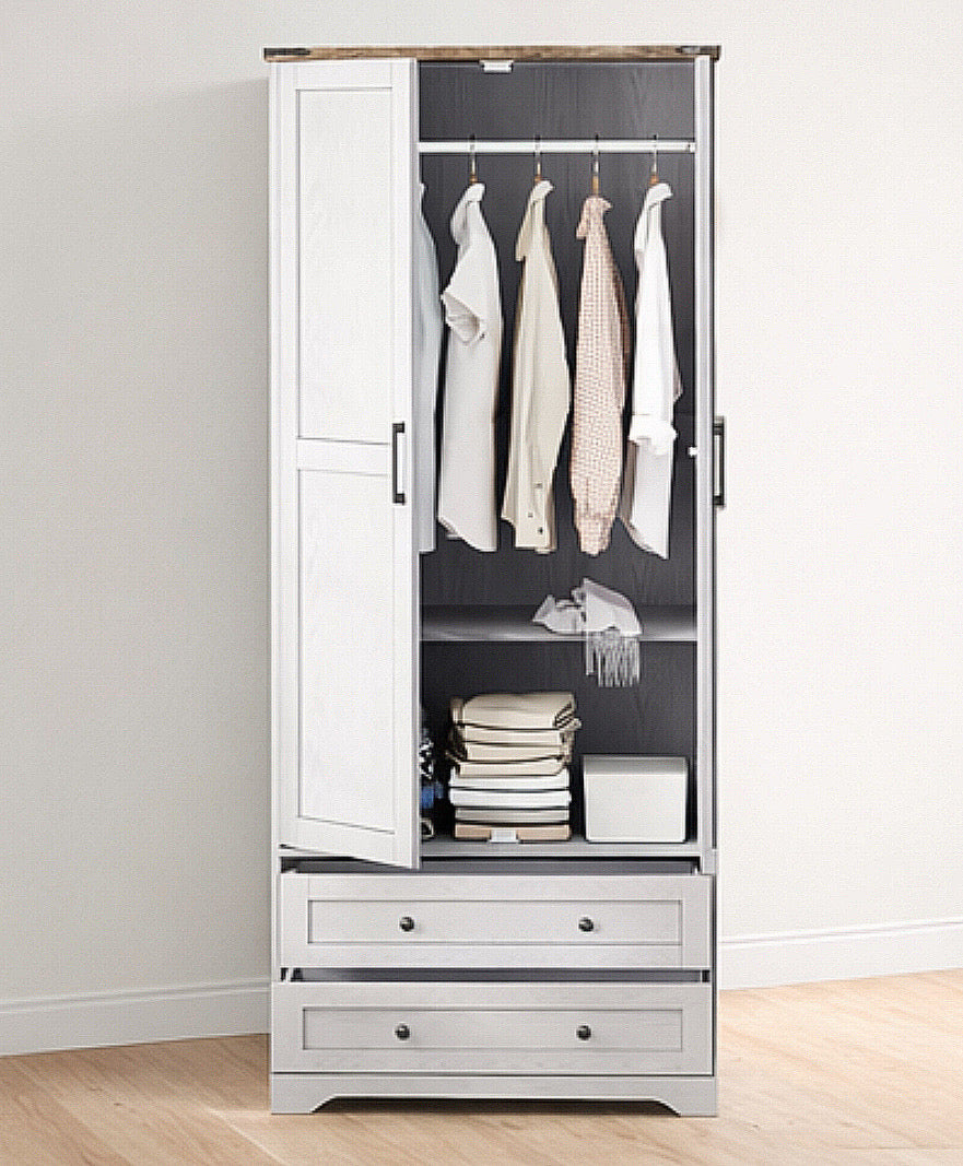American Wooden Armoire w/ 2 Doors & 2 Drawers