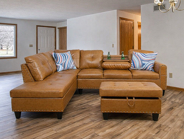 Sectional Set – Chaise & Ottoman w/ 2 Pillows