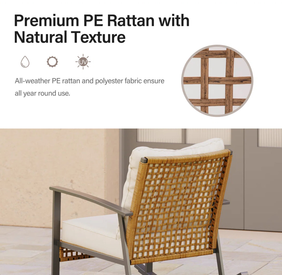 Comfy Patio Rocking Chairs (Set of 2)