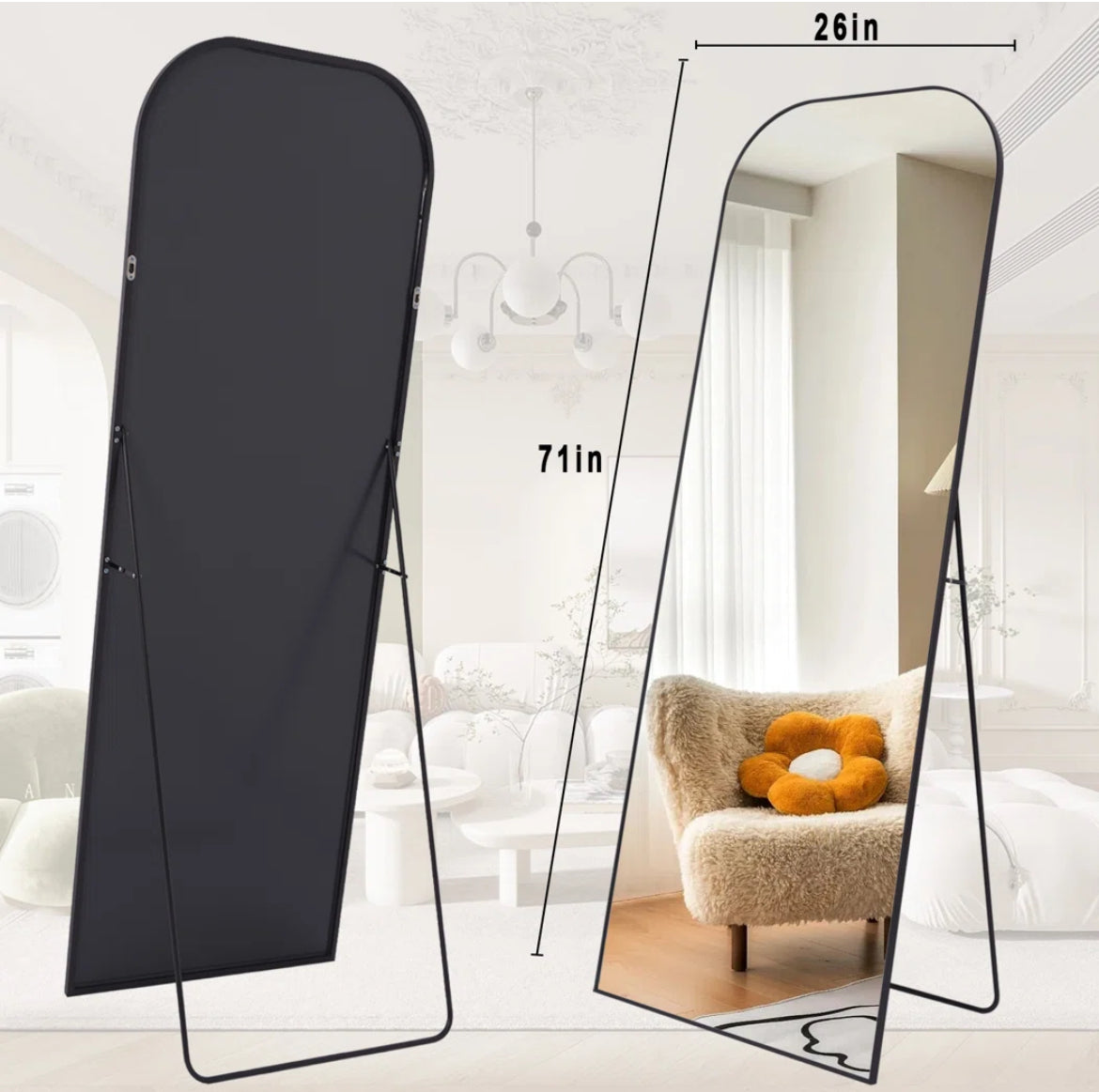 Aluminum Floor & Wall Mirror