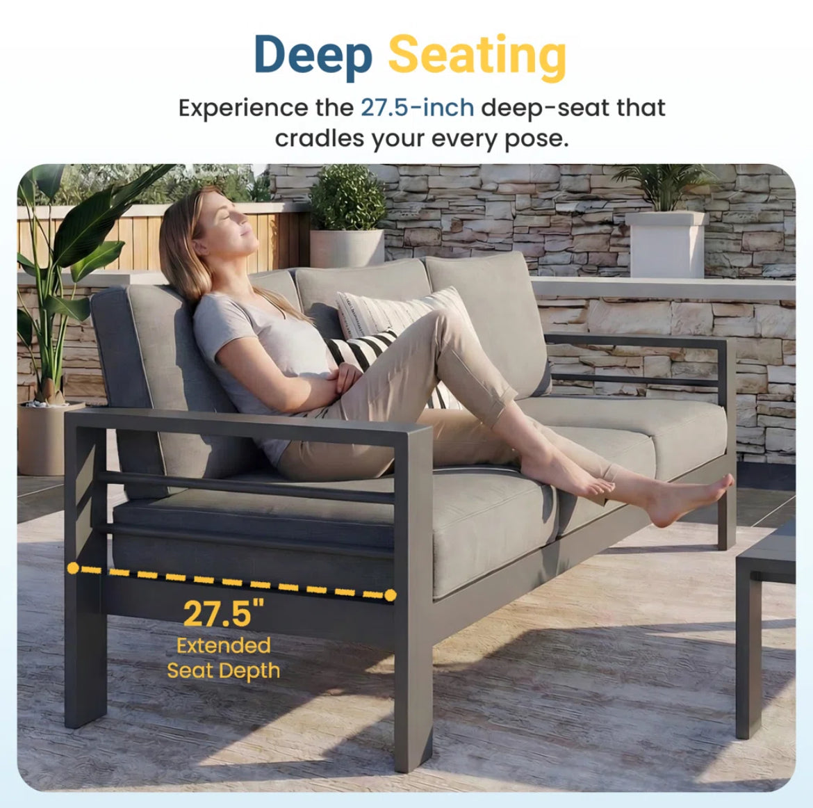 Outdoor Seating Group Set w/ Cushions