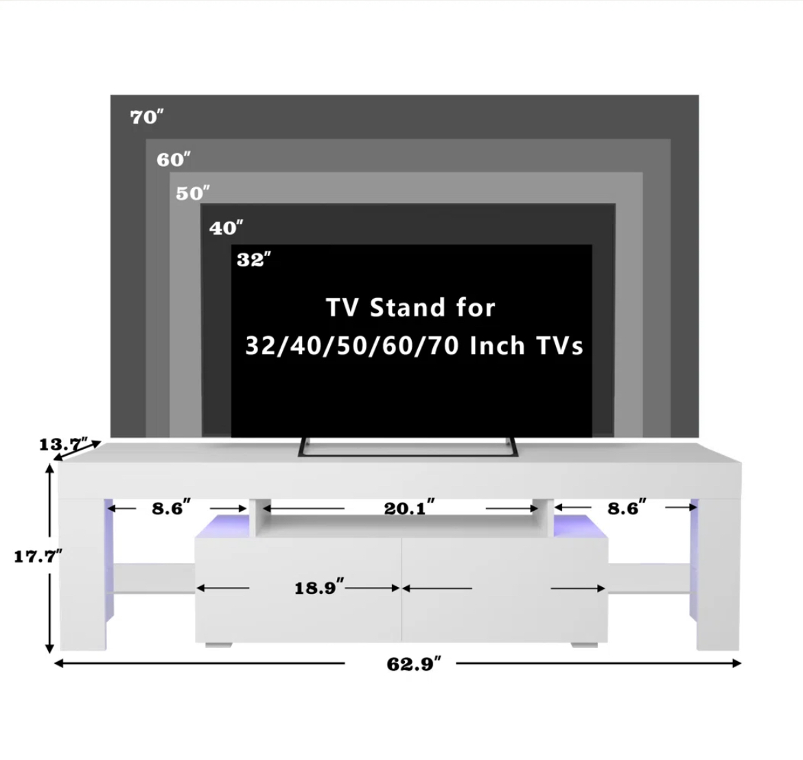 Entertainment Center w/ LED Lights
