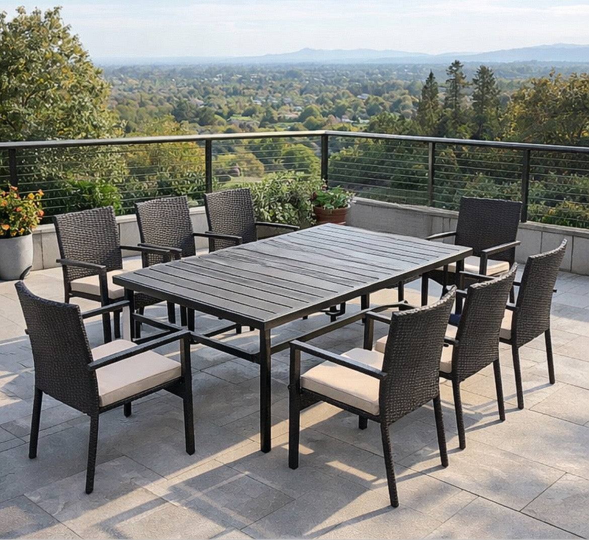 8-Person Patio Dining Set w/ Cushions