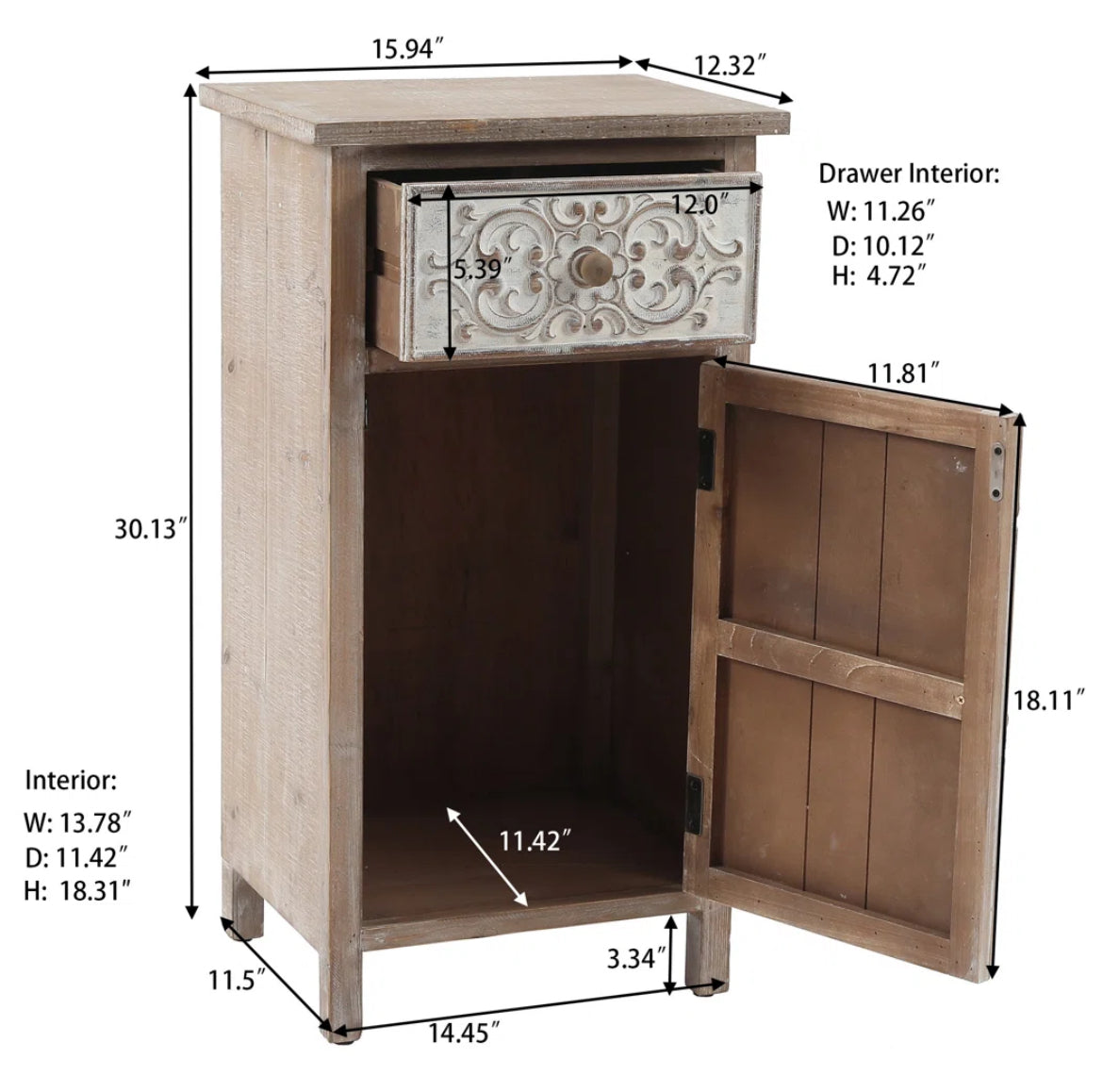 Antique Nightstand w/ Storage