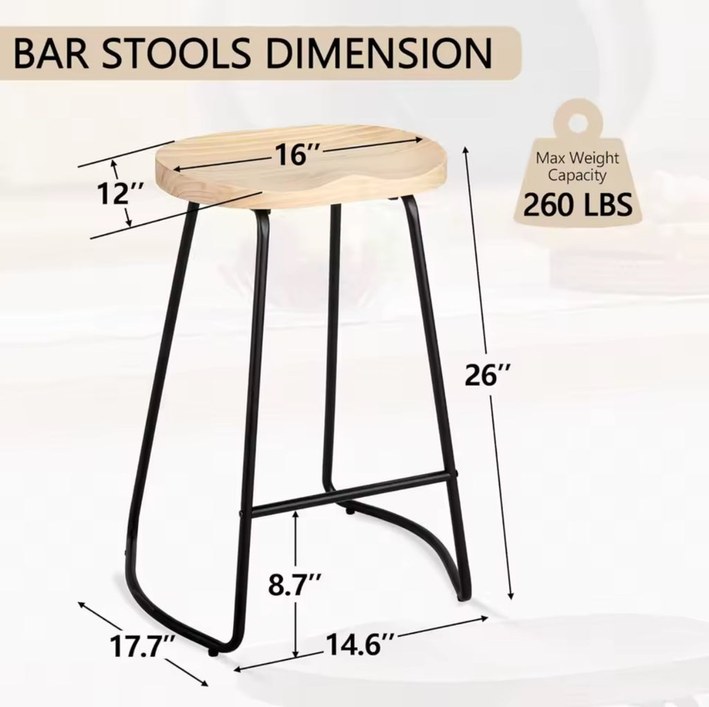 Solid Wood Counter Bar Stools