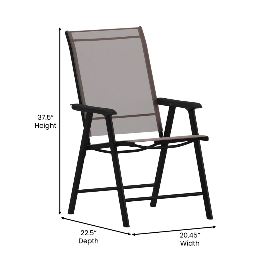 Outdoor Folding Chairs w/ 7-Level Adjustable Backrest (Set of 2)