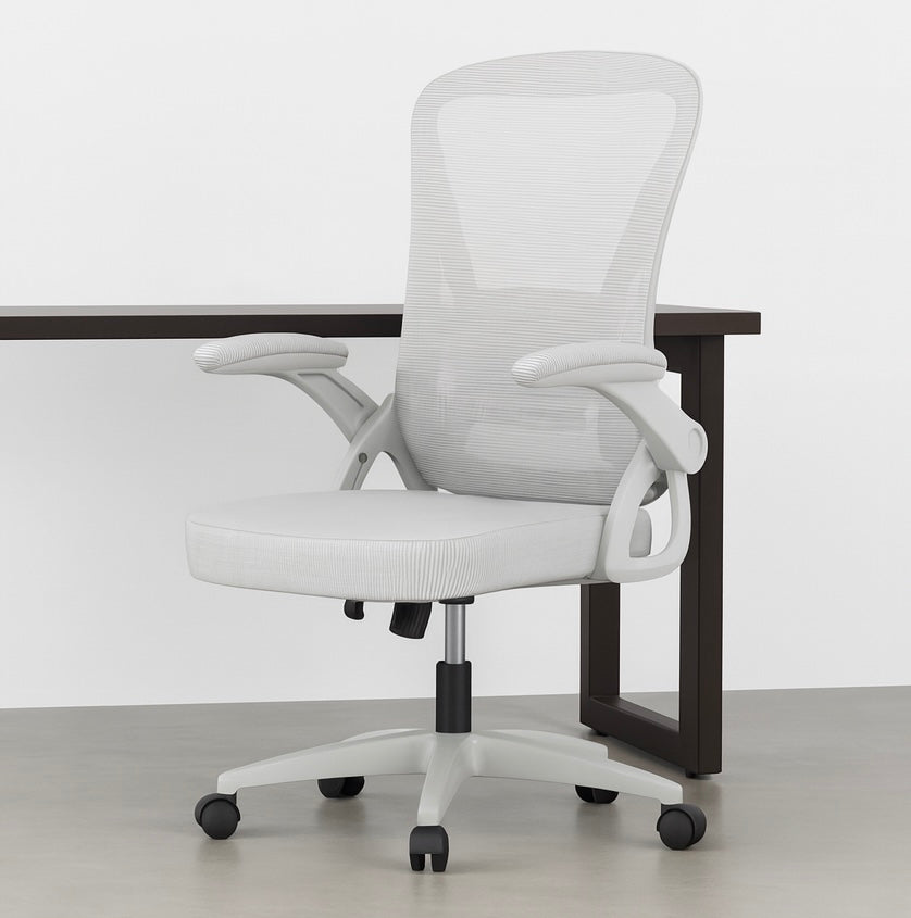 Mid-Back Swivel Ergonomic Office Chair w/ Adjustable Arms & Mesh Lumbar Support