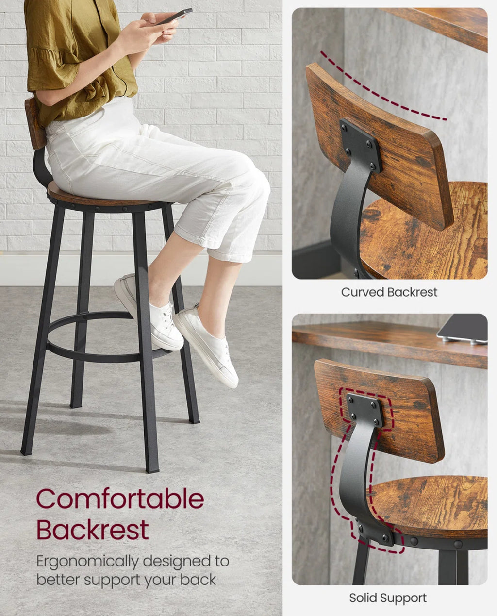 Industrial Bar Stool (Set of 2)