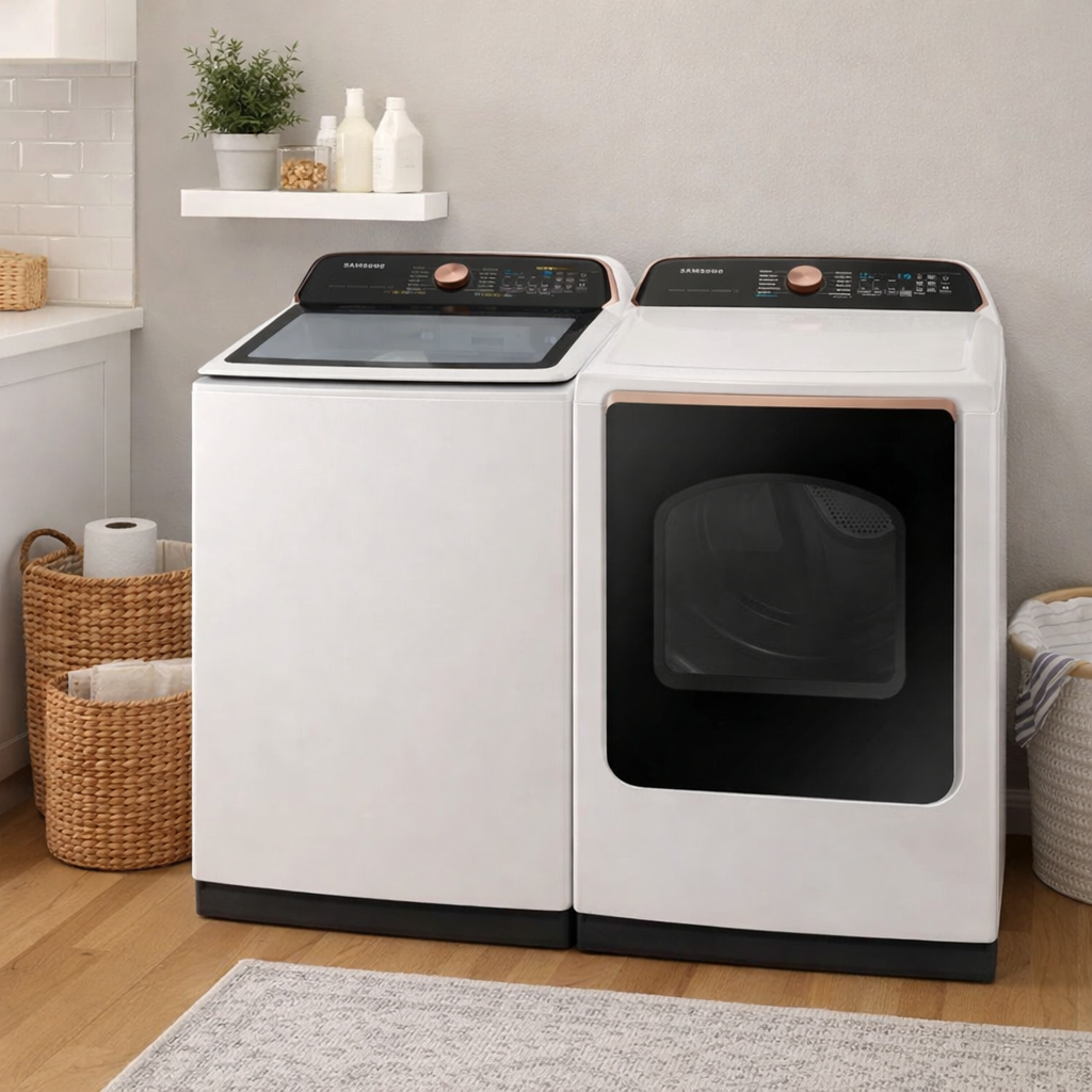 Samsung Top Load Smart Washer & Gas Dryer w/ Steam Sanitize