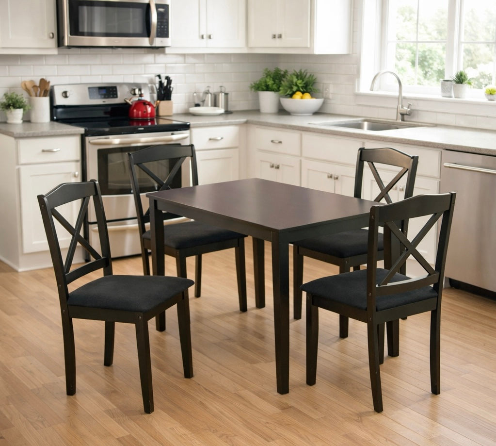Space-Saving Farmhouse Dining Table Set for 4