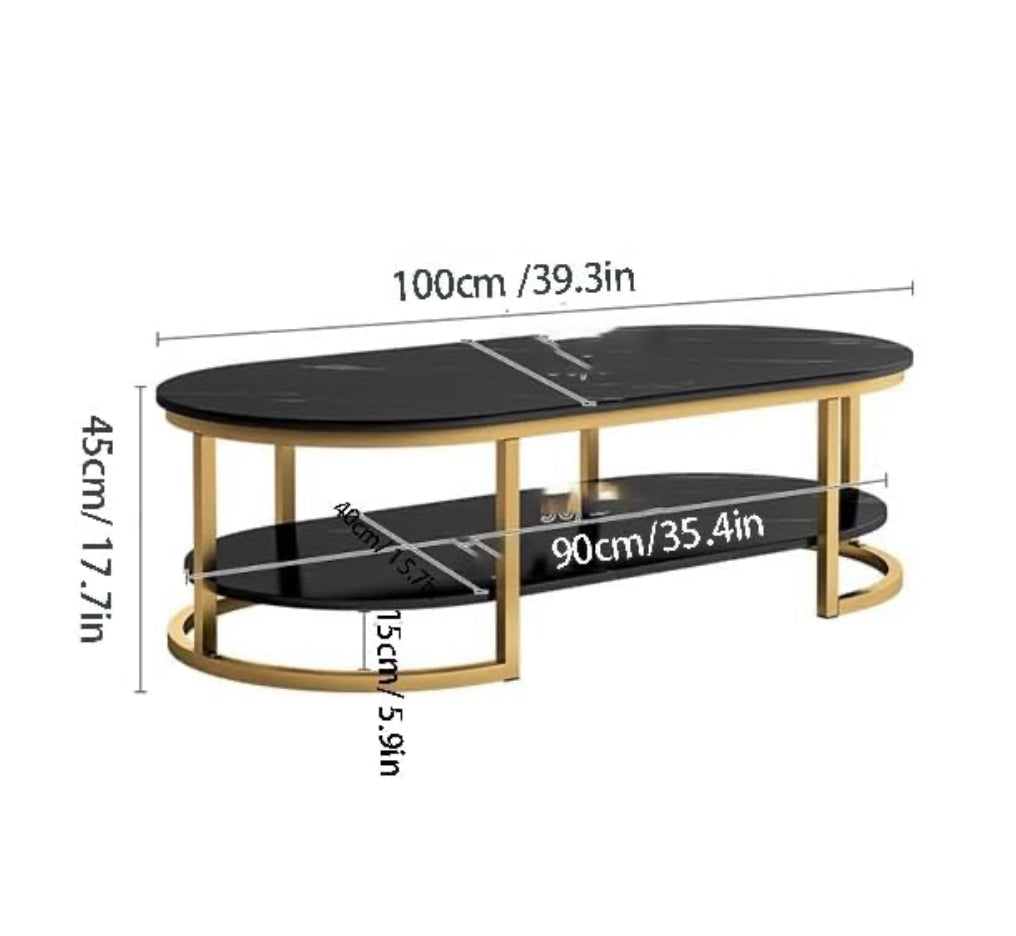 Golden-Framed Marble Table