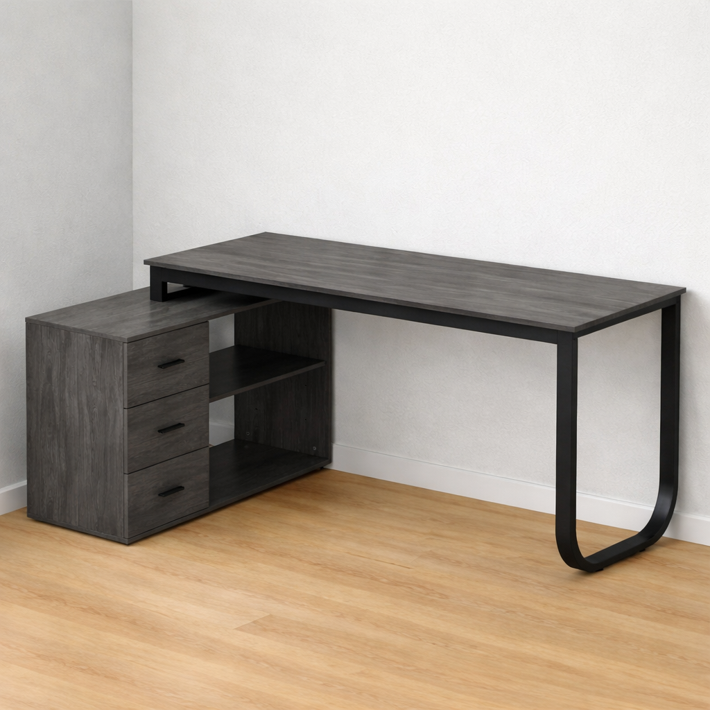 55” L-Shaped Writing Desk