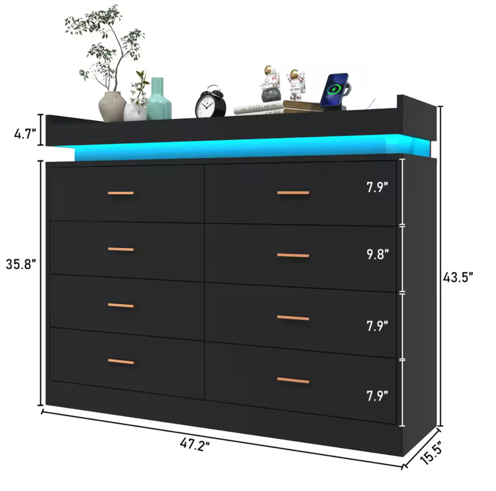 8-Drawer Dresser w/ LED Light