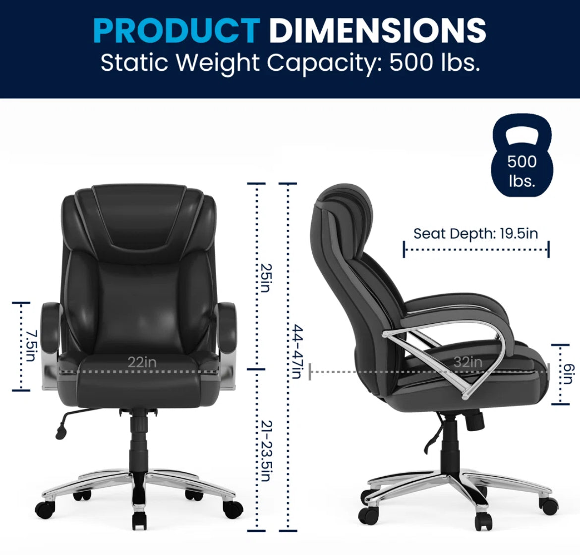 Heavy Duty Office Chair w/ Lumbar Support