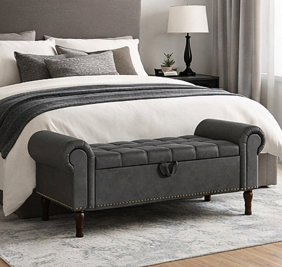 50” Tufted Storage Bench for Full/Queen Beds