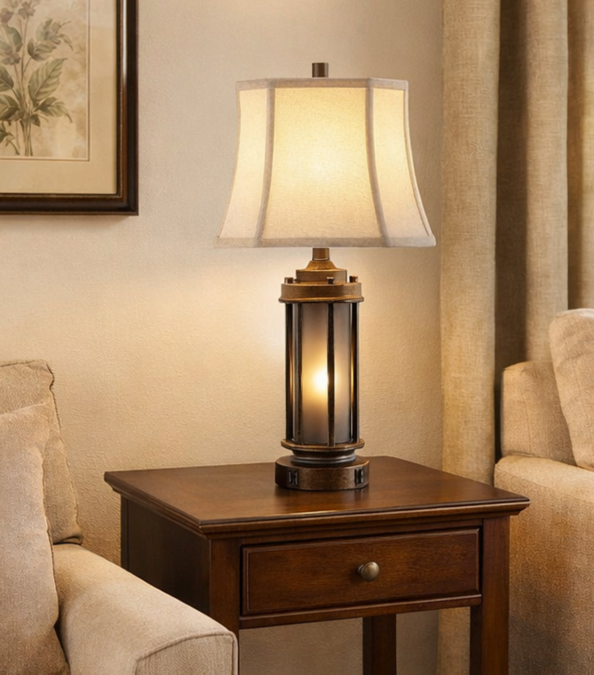 Night Light Table Lamp w/ USB Ports (Set of 2)