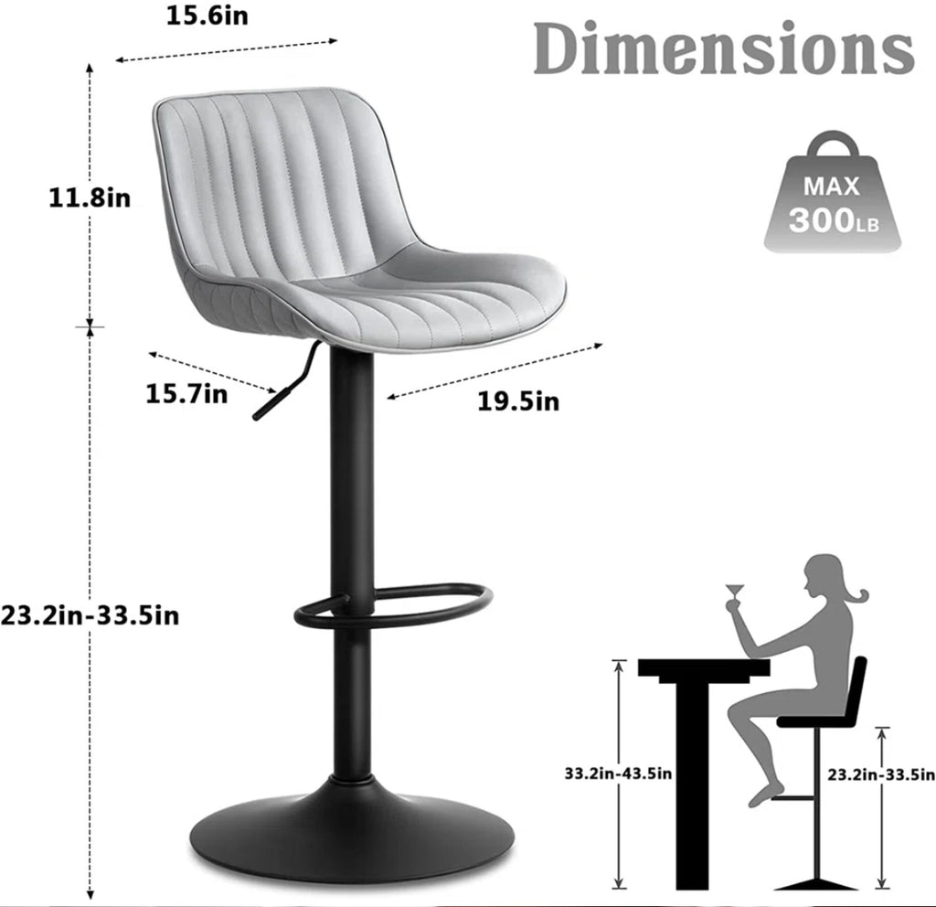Modern Adjustable Island Counter Stools (Set of 2)