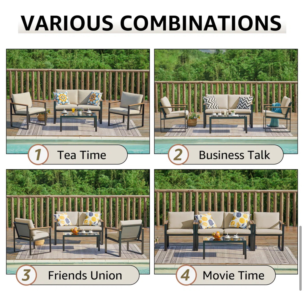 Comfy Outdoor Conversation Sets with Cushions