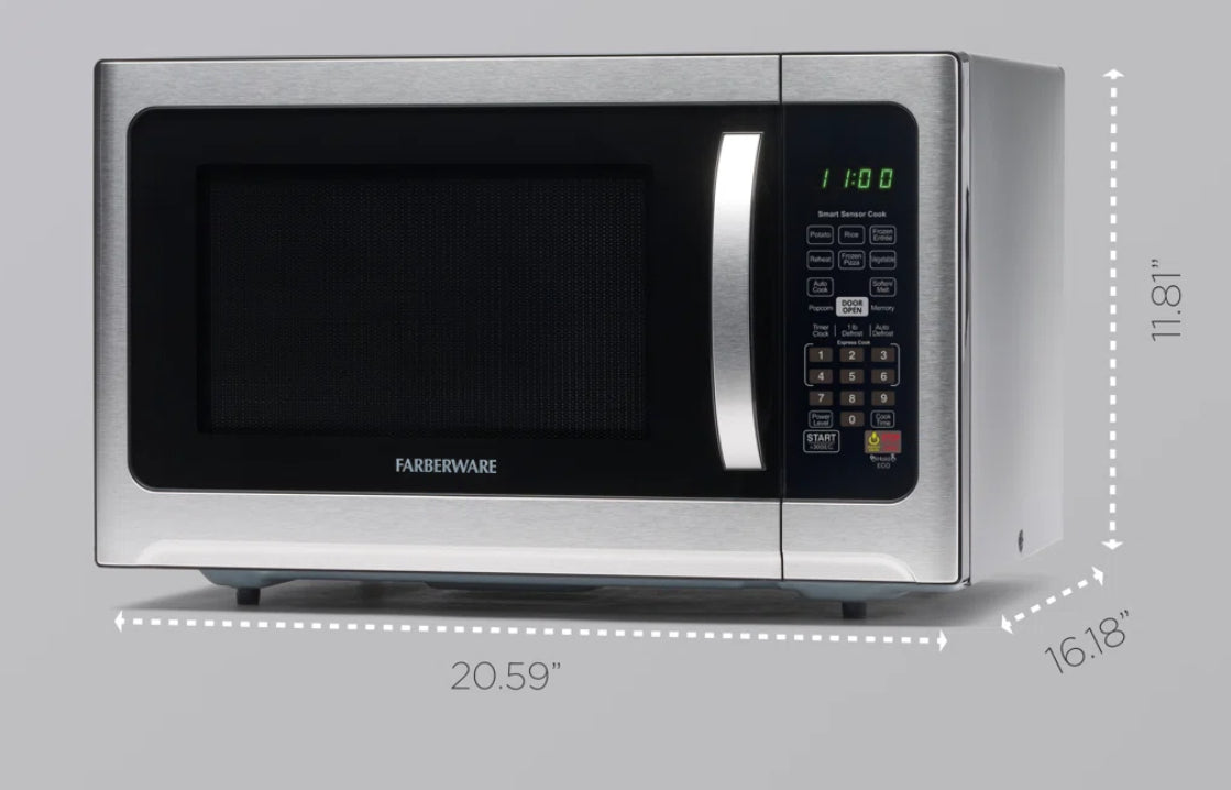Farberware 1.2 Cubic Feet Countertop Microwave w/ Sensor Cooking