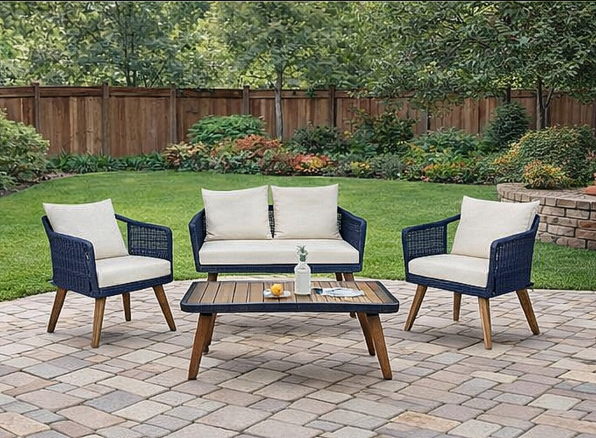 Sofa Seating Group w/ Table and Cushions