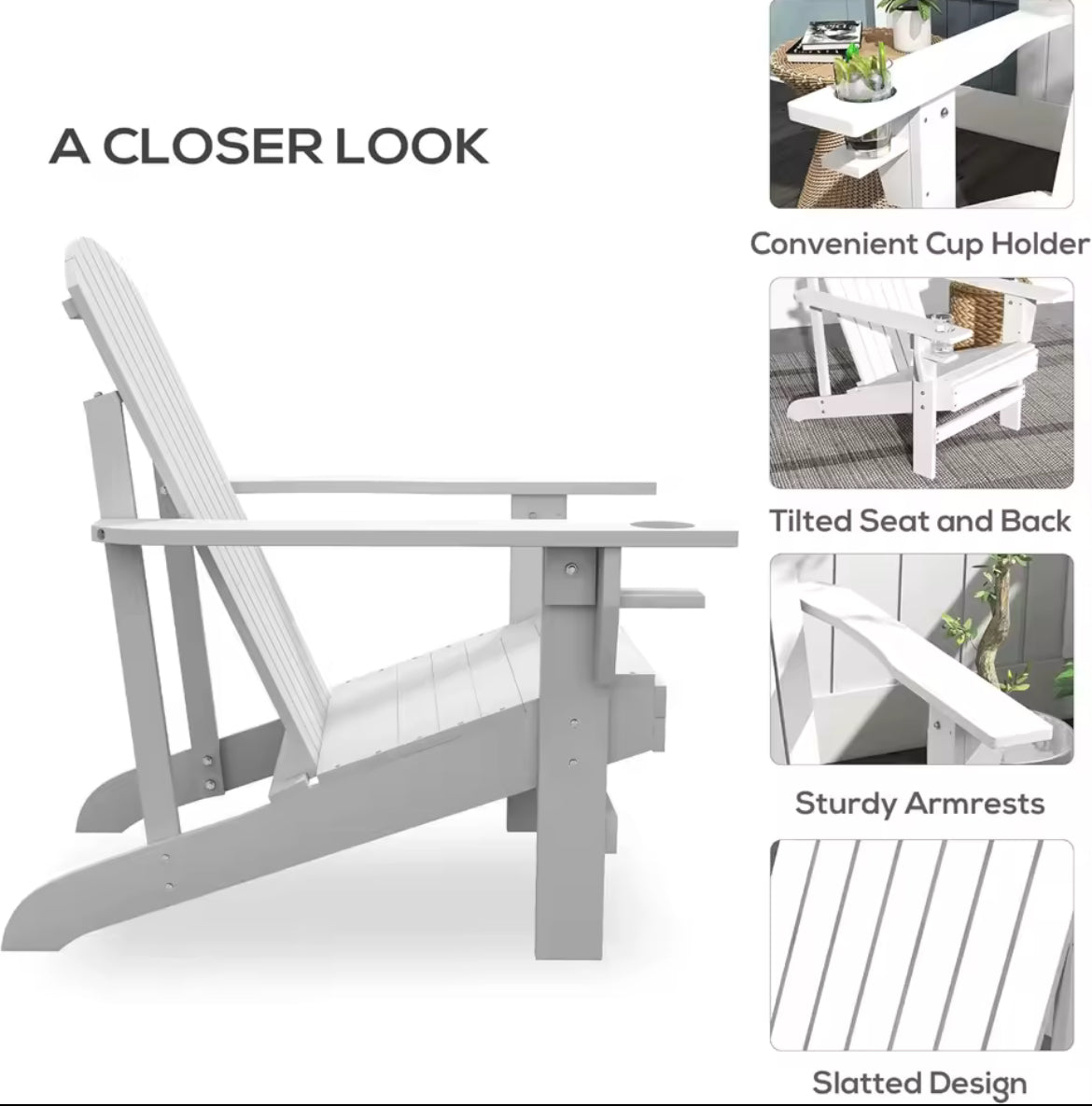 Wooden Outdoor Patio Lawn Chair