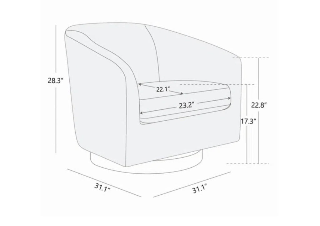 Leather Swivel Barrel Armchair