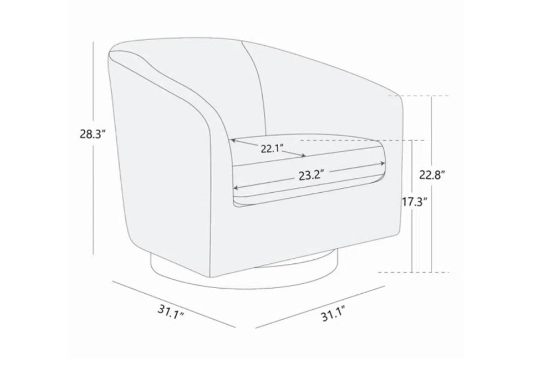 Leather Swivel Barrel Armchair