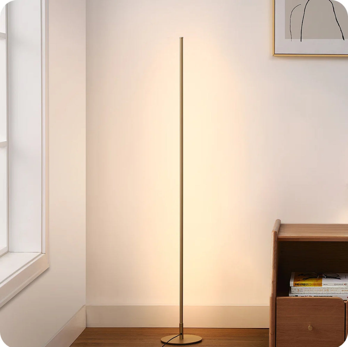 LED Corner Floor Lamp Adjustable w/ Remote