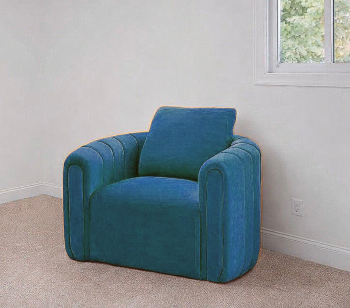 Swivel Armrest Barrel Chair