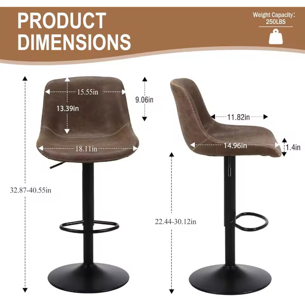 Tall Armless Swivel Counter Bar Stool (Set of 2)