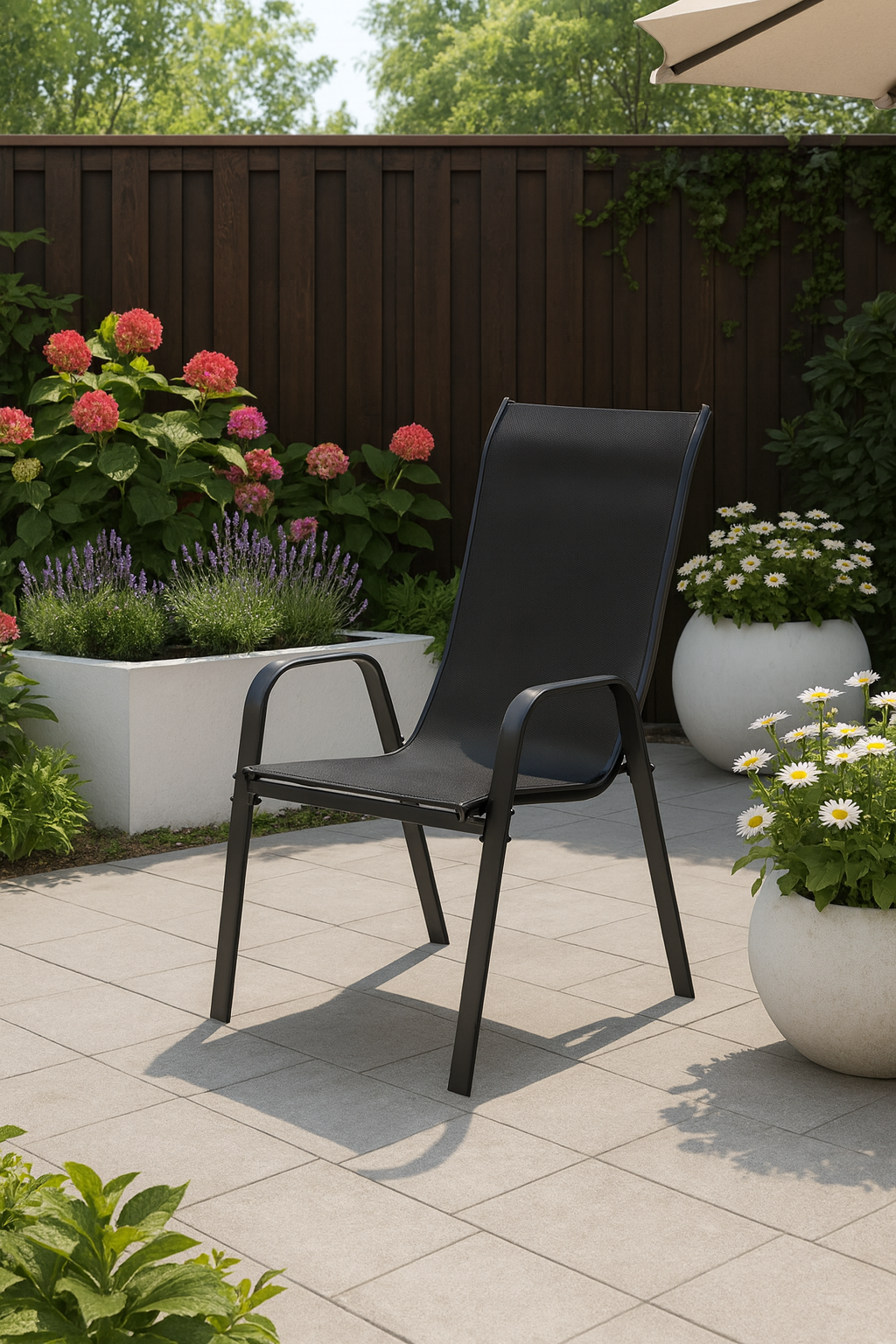 Stackable Textilene Patio Chairs (Set of 4)