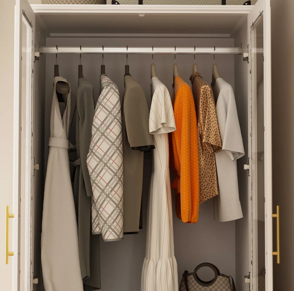 32" Armoire w/ 2 Glass Doors & 3 Drawers