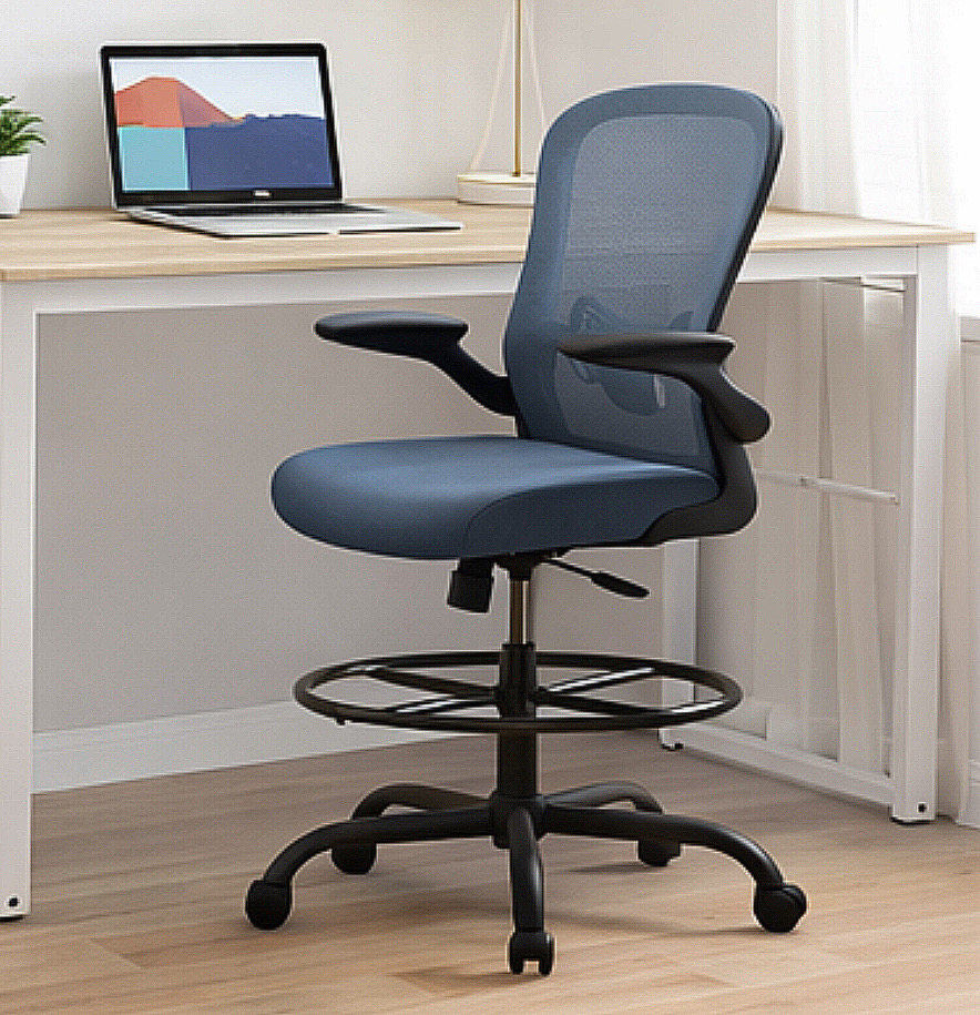 Tall Mesh Chair w/ Adjustable Footrest Ring