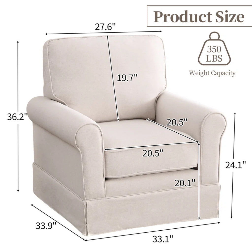 Upholstered Swivel Arm Accent Chair