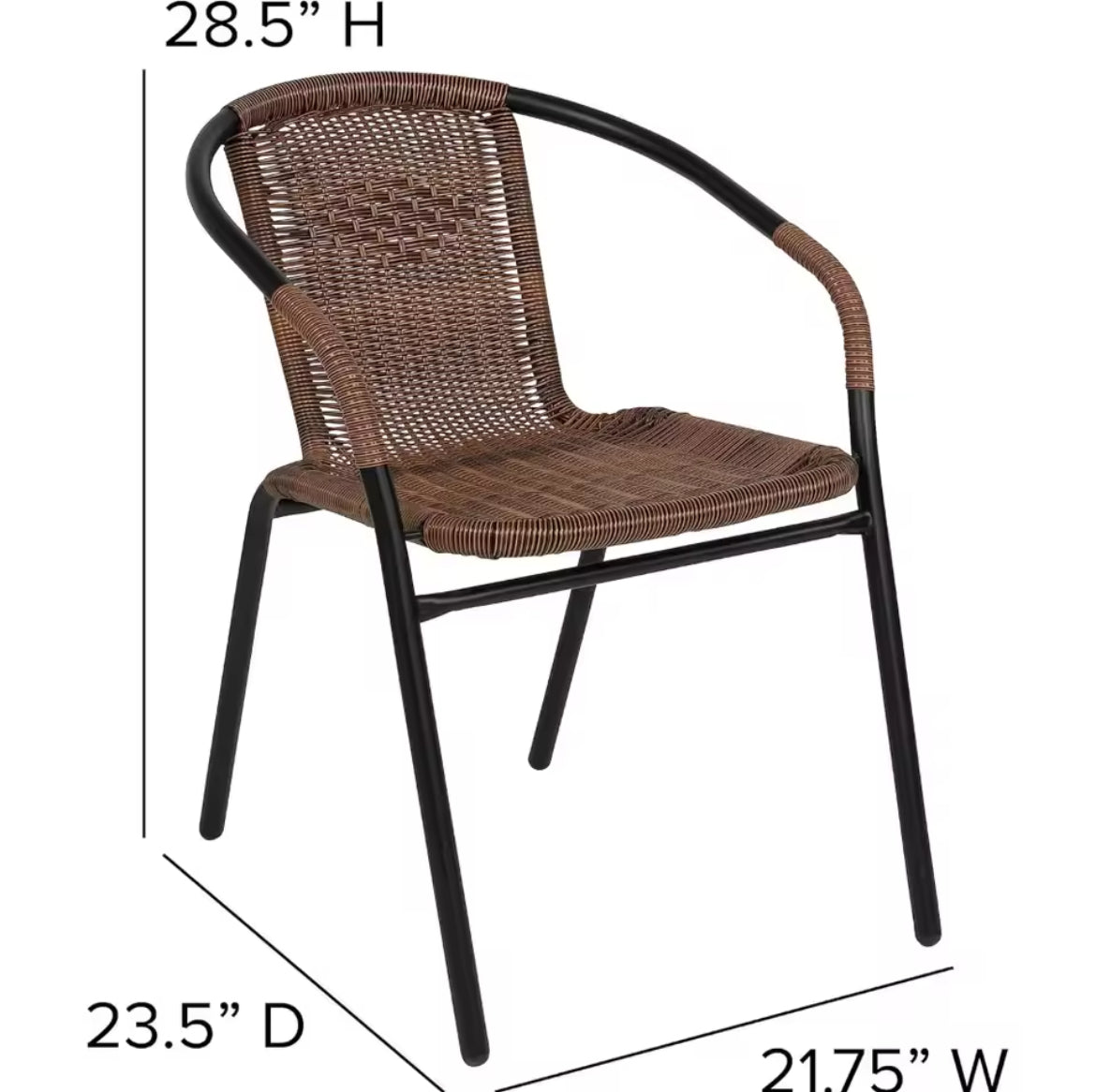 Modern Rattan Outdoor Stackable Chair (Set of 4)
