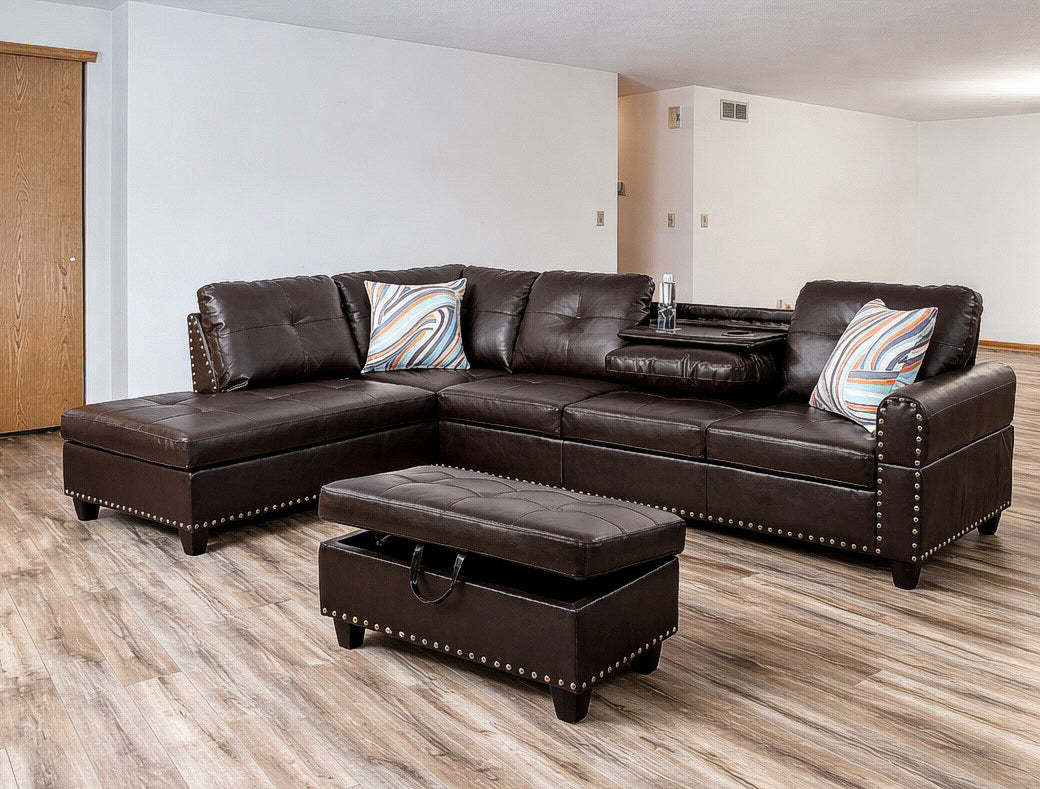 Sectional Set – Chaise & Ottoman w/ 2 Pillows