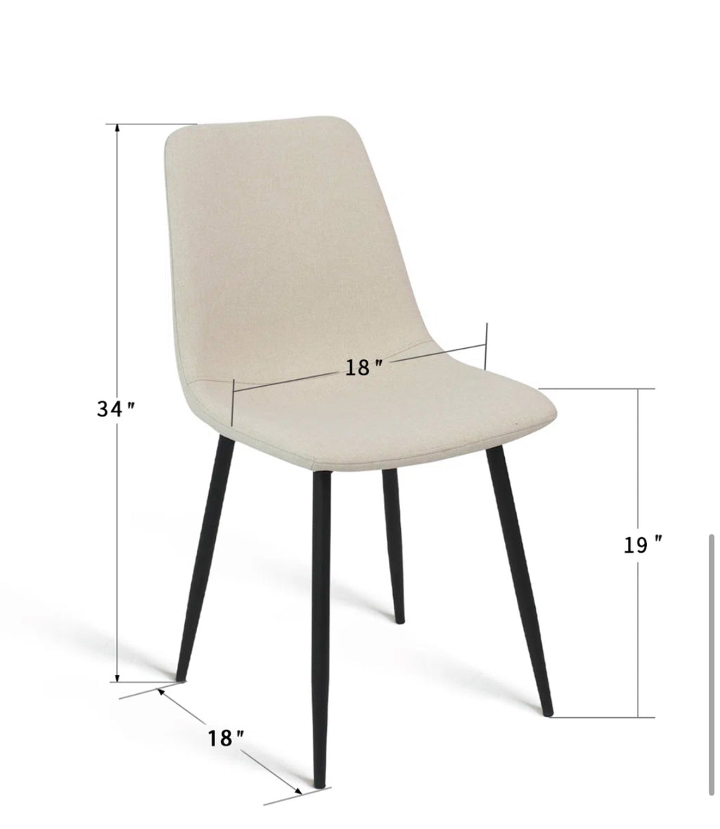 7-Piece Rectangle Wood Dining Table w/ Fabric Chairs Set for 6