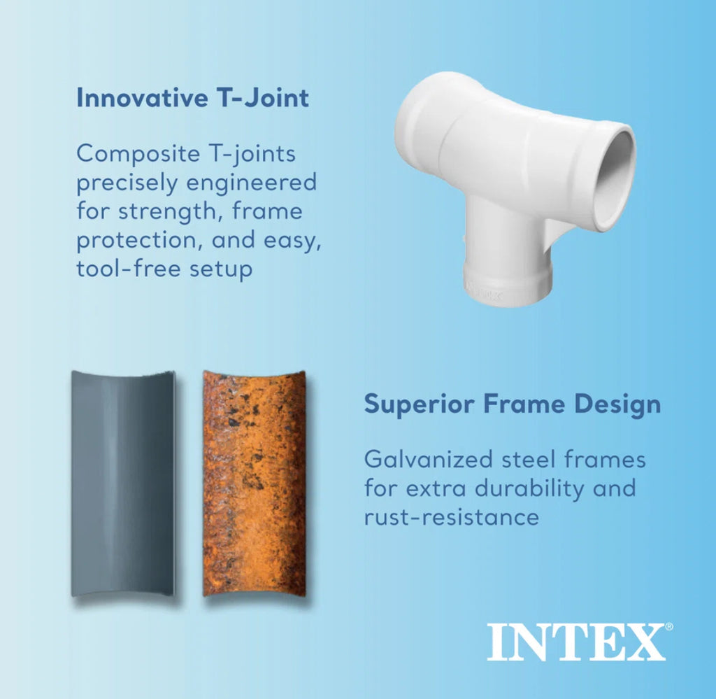Intex Metal Round Above Ground Swimming Pool w/ Pump