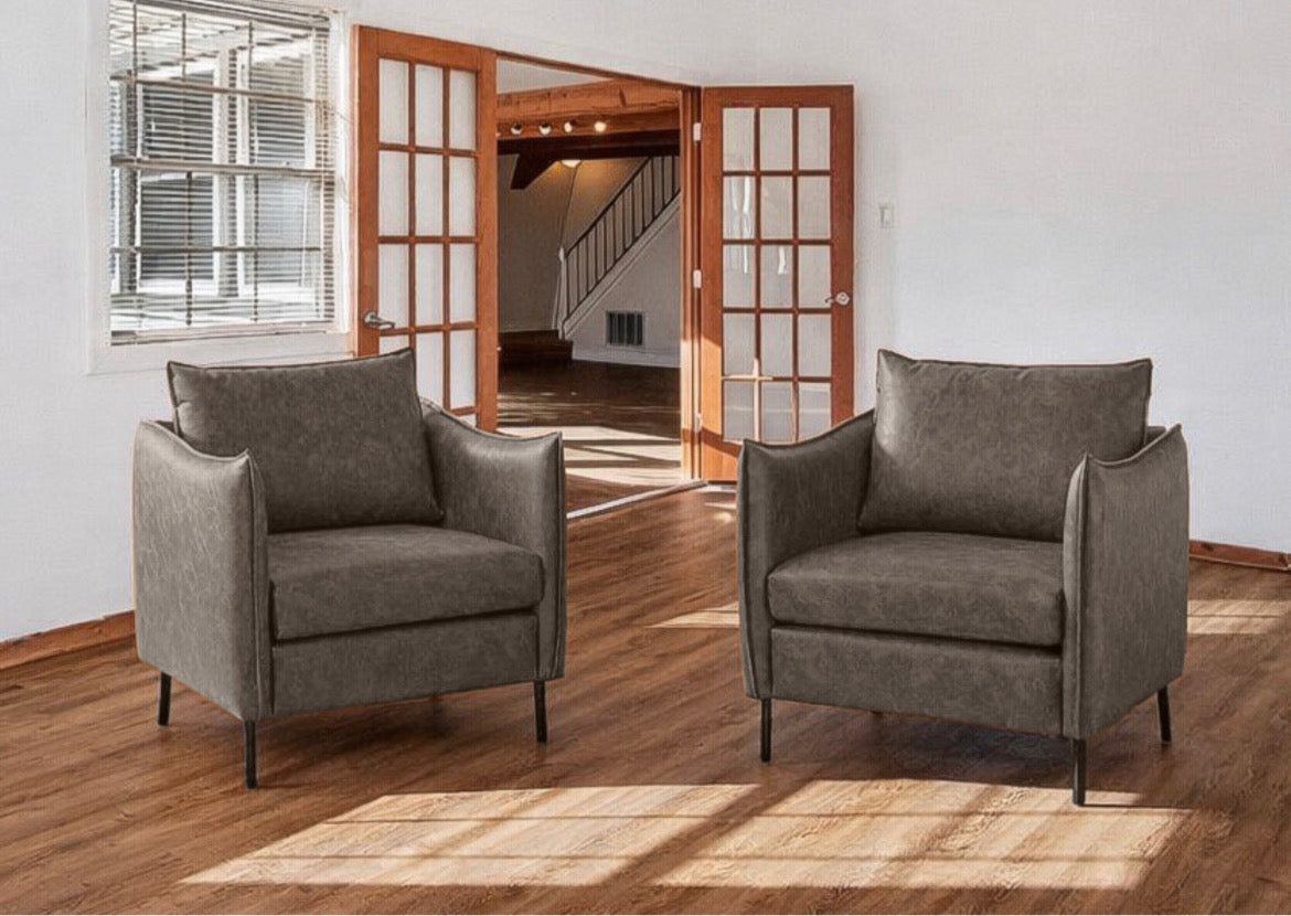 Modern Faux Leather Armchair