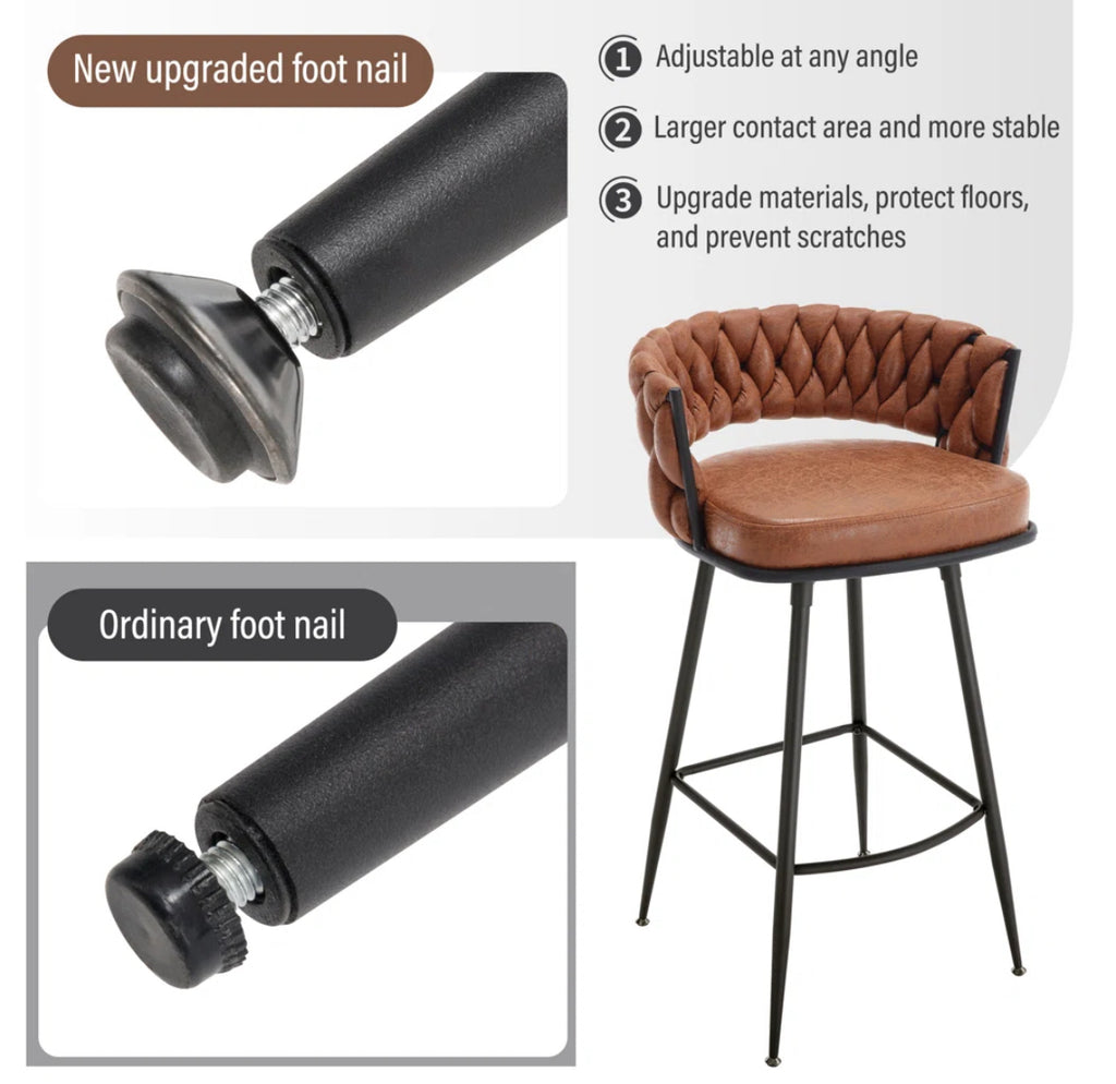 Counter Swivel Bar Stool w/ High Backrest (Set of 2)