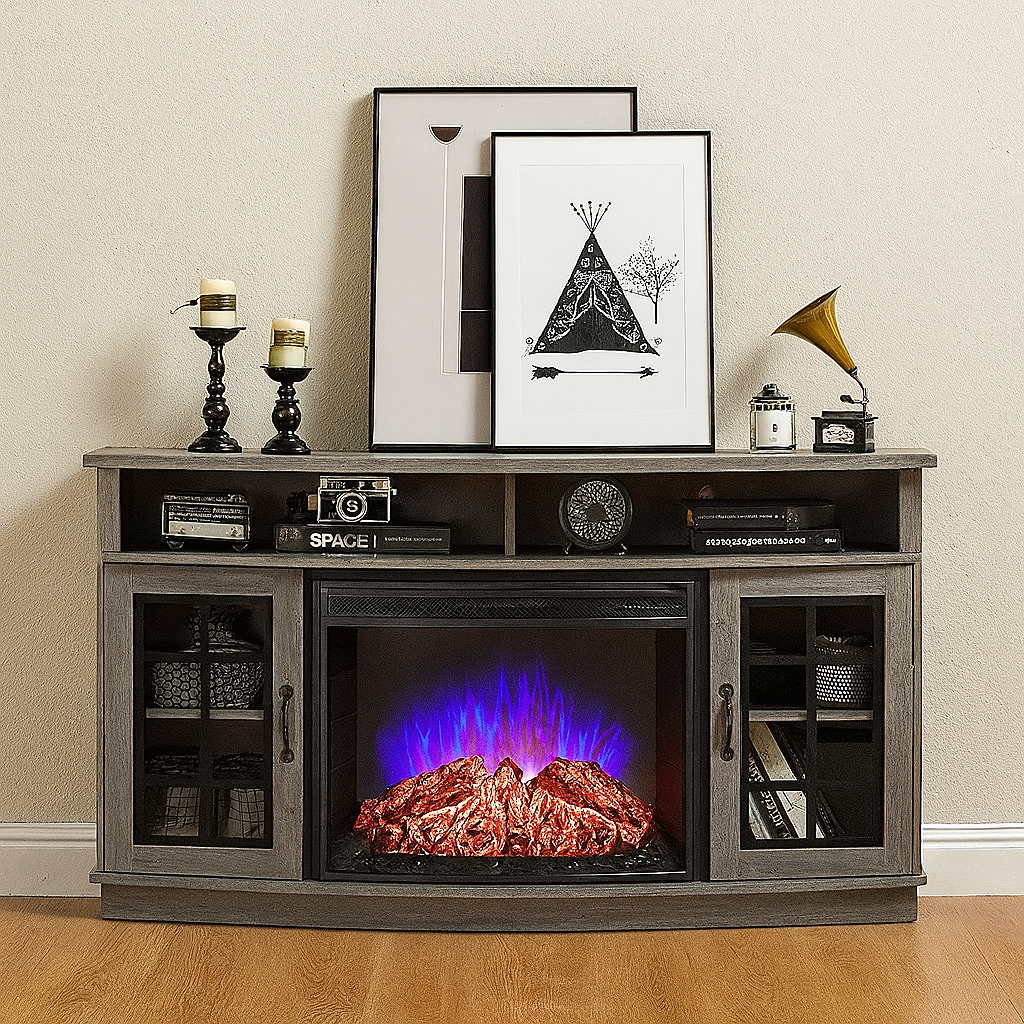 Curved Electrical Fireplace