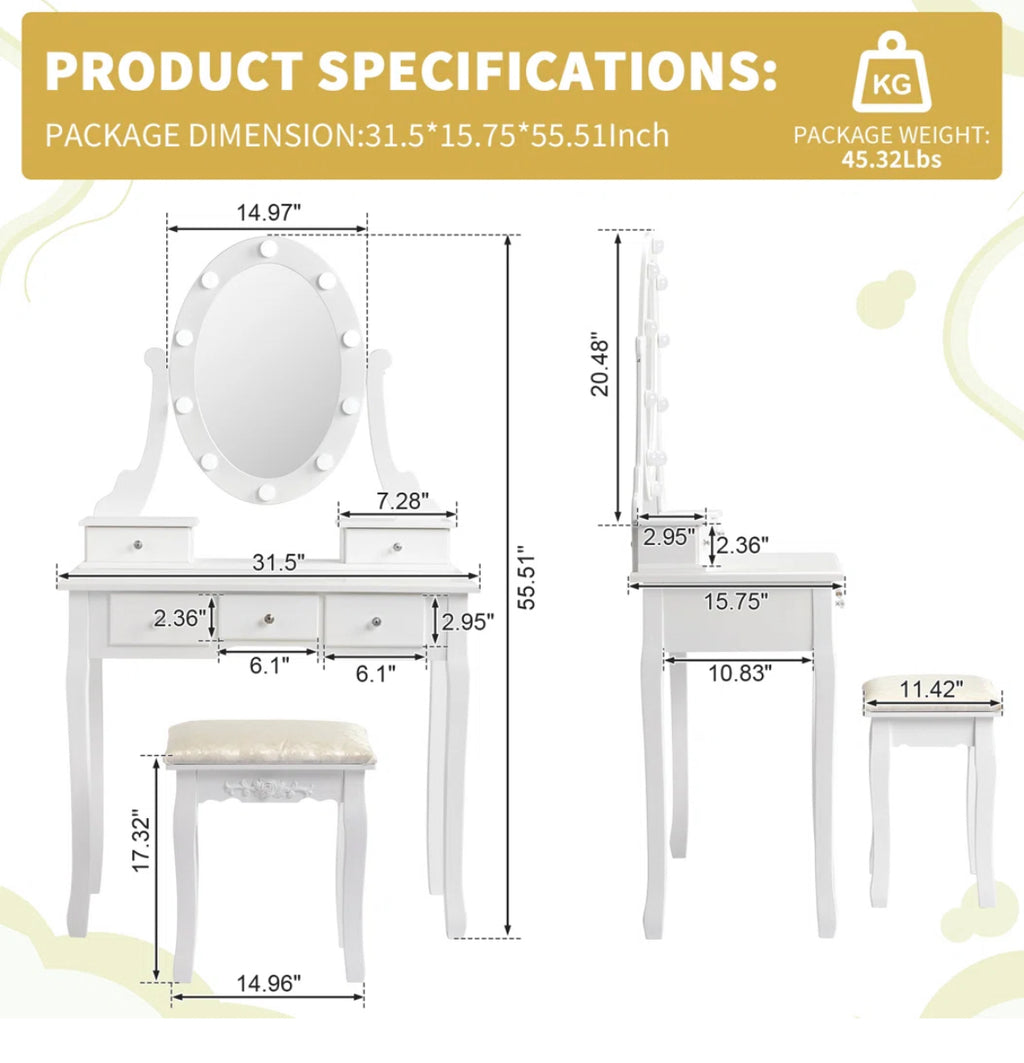 31” Vanity Set w/ LED Mirror