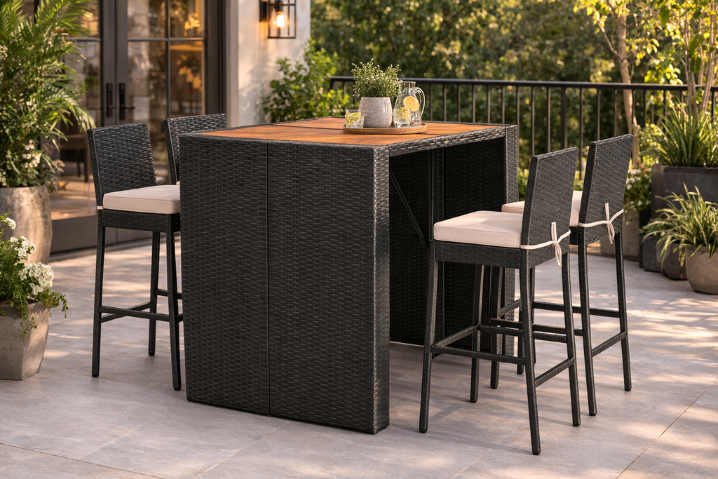 Wicker Dining Set w/ Cushions