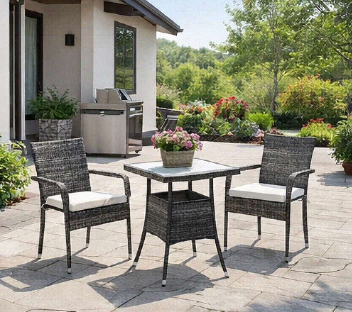 7-Piece Patio Dining Set w/ Brown Sling Chairs