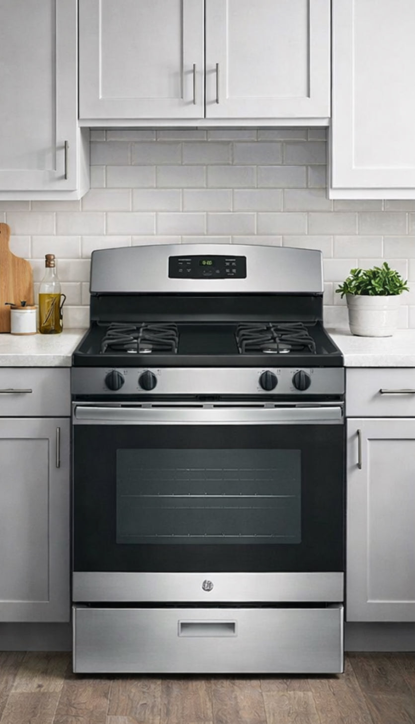 GE 30" 4.8 Cubic Feet Gas Stove w/ Safety Lock