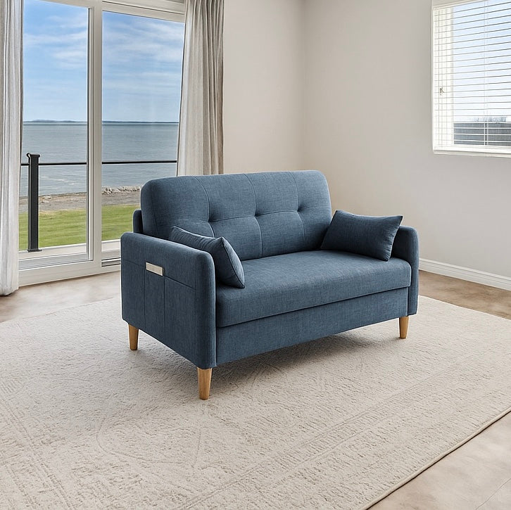 Chenille Loveseat w/ 2 Pillows