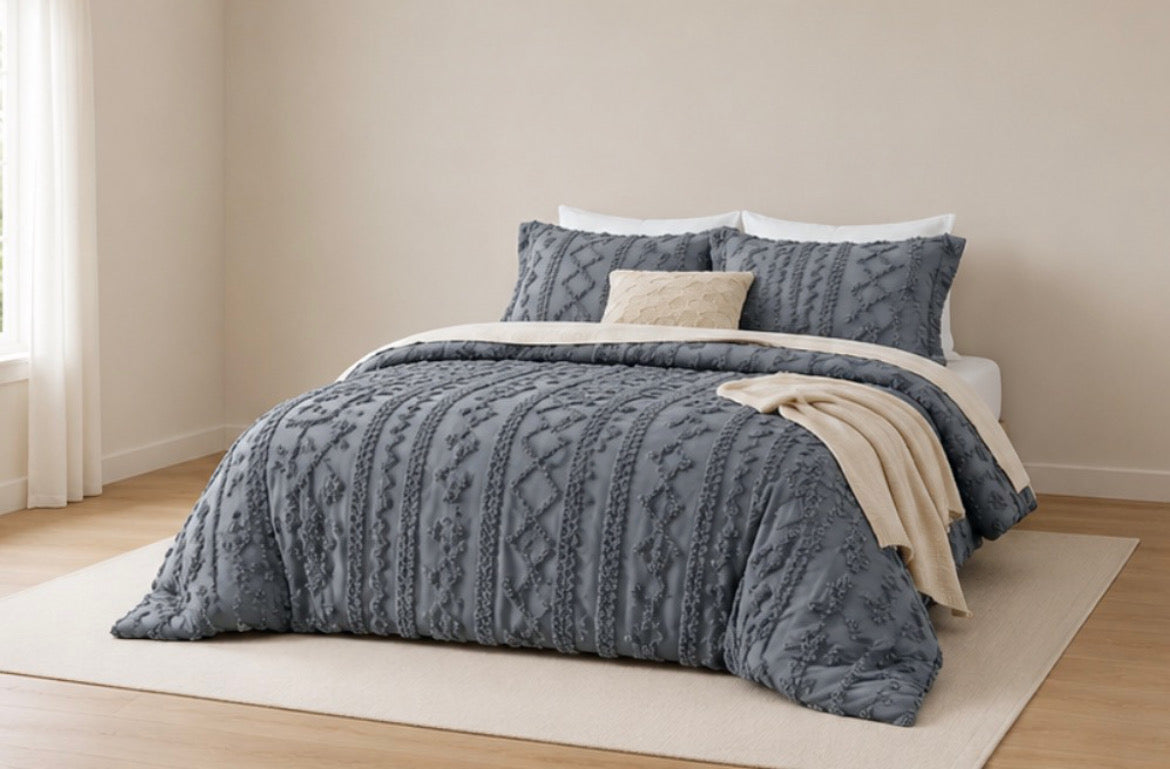 Tufted Boho Bedding Set