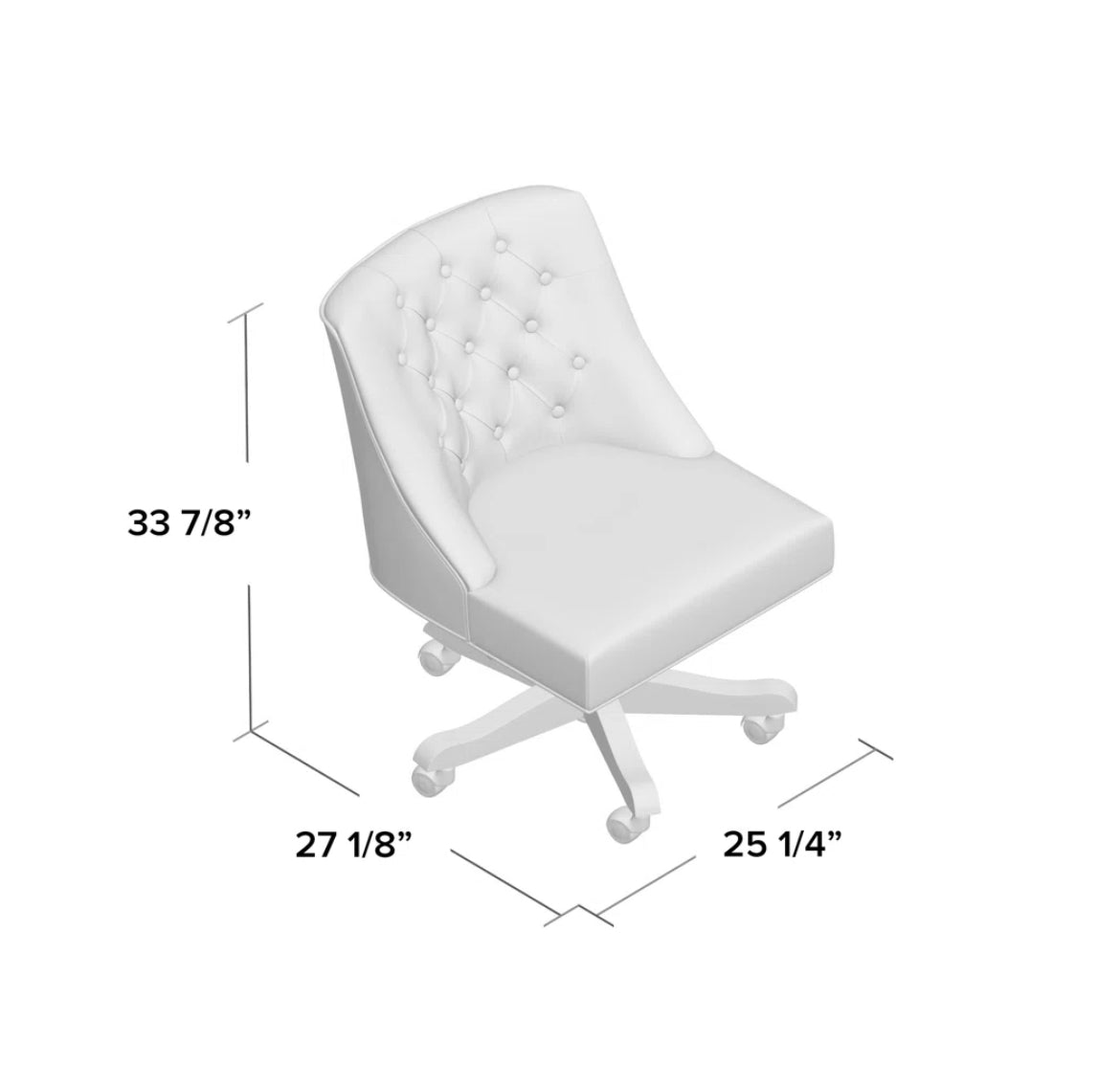 Ergonomic Tufted Computer Chair w/ Wide Backrest & Wooden Legs