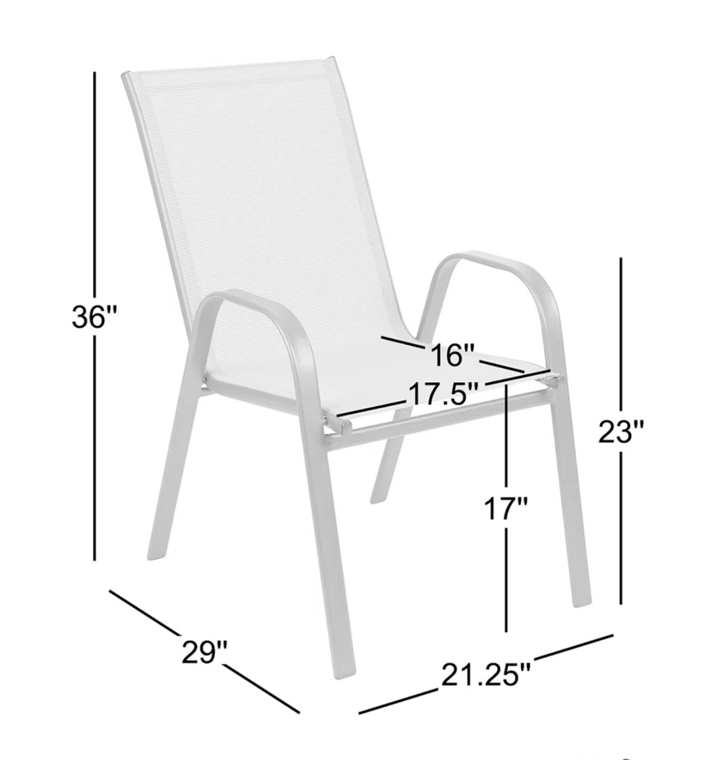 Stackable Textilene Patio Chairs (Set of 4)