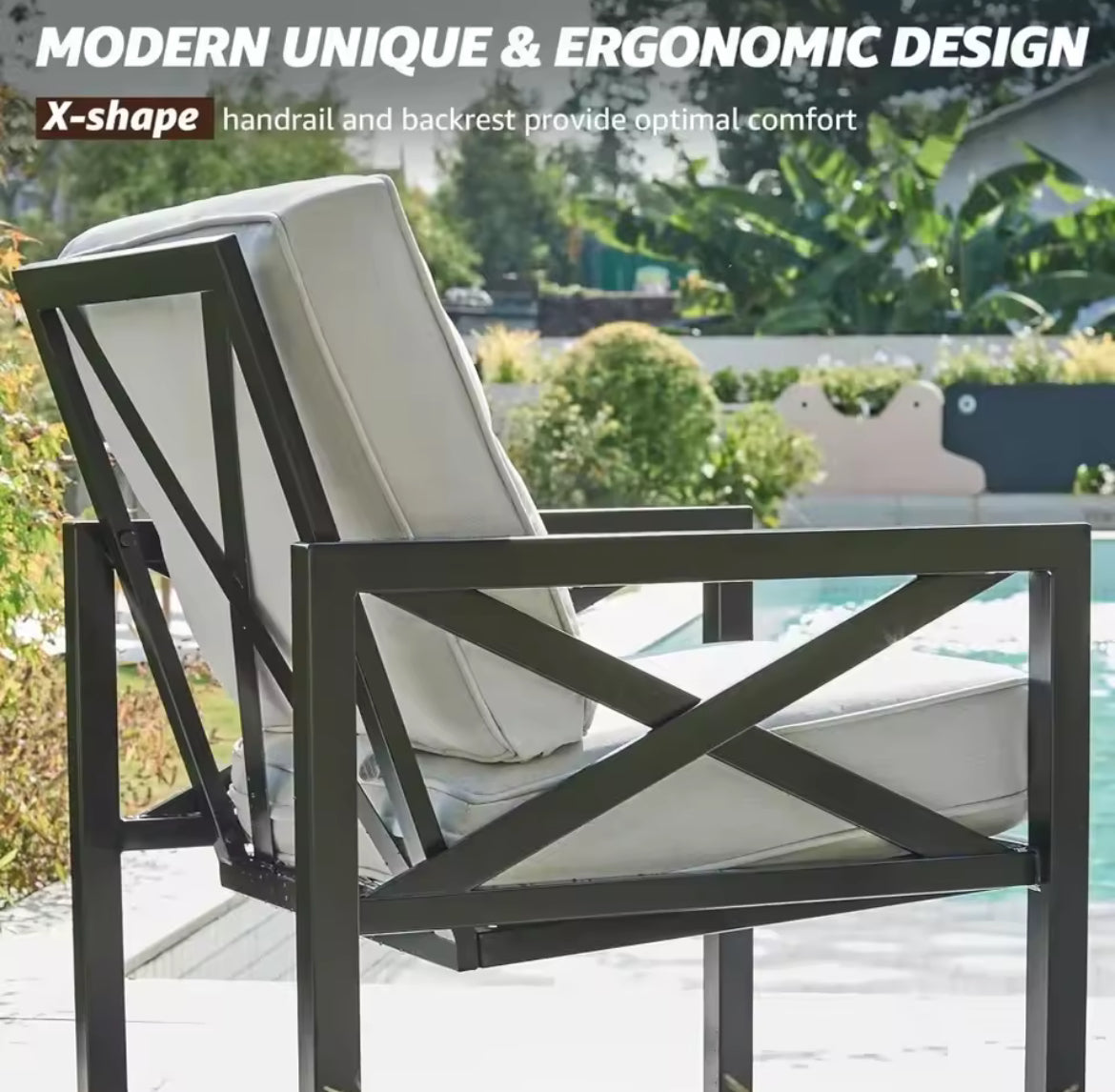 4-Piece Outdoor Patio Furniture Set w/ Thick Cushion & Low Table